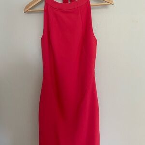 Zara Bold Red Halter Mini Dress